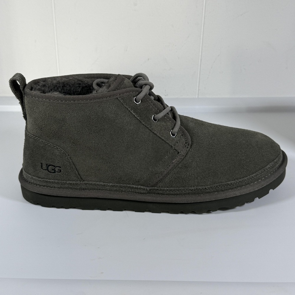 UGG Boots Mens Size 10 Gray Suede Chukka Wool Lined Ankle Winter Casual Comfort - Picture 2 of 10